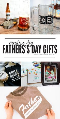 father's day gift ideas for him and her with the text, create diy fathers