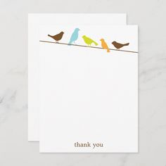 three birds on a wire thank card