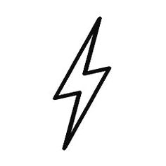 a black and white drawing of a lightning bolt