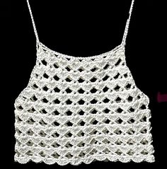 a white crocheted top with the words, stylecrochets written on it