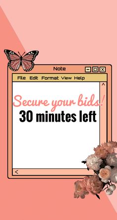 the text reads secure your kids'10 minutes left on a pink background with flowers