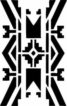 an abstract black and white pattern with geometric shapes on the bottom, in different directions