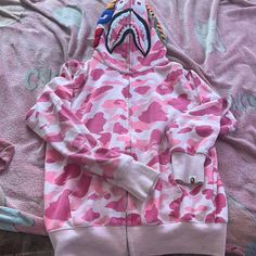 Pink Bape Hoodie Had Since This Year %100 Authentic Pink Bape Hoodie, Bape Pink, Bape Sweater, Bape Hoodie, Colorful Hoodies, Pink Sweater, This Year, Zip Ups, Men Sweater