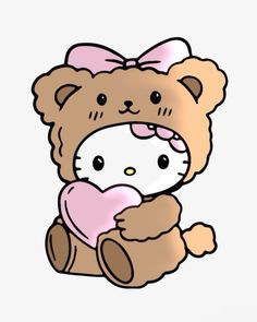 a brown teddy bear holding a pink heart