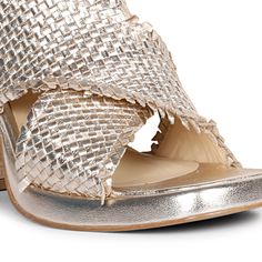 Ultra stylish and ultra chic, this fringed Crisscross woven Shelby gold metallic heel is an absolute must-have for your summer. The cross over strap adds that extra bit of glamour that is perfect to take you right through to your evening out in the balmy night air. They will look perfect with every outfit. PRODUCT SPECIFICATION Brand Name - SaintG Upper - Gold Metallic Woven Leather Lining - Beige Leather Insole - Beige Leather Sole - Natural Tunit Closure - Buckle Fastening Strap Our women’s footwear promise a chic wear with every outfit in your wardrobe. we’ve made women’s shoes to suit both casual days and dressy nights out. Balancing effortless elegance with sheer functionality of design, each covetable piece is crafted to perfection in authentic leather. Enhanced by luxurious pairings High Ankle Boots, Metallic Heels, Leather Block Heels, Long Boots, Boot Bag, Sneaker Wedge, Calf Boots, Thigh High Boots, The Cross