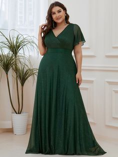 Plus Ruched Bust Chiffon Prom Dress Elegant Bridesmaid Dress For Christmas Dark Green   Short Sleeve Chiffon Plain A Line Slight Stretch All Weddings & Events, size features are:Bust: ,Length: ,Sleeve Length: Orchid Bridesmaid Dresses, Evening Dress With Sleeves, Neck Ribbon, Evening Wear Dresses, A Line Evening Dress, Formal Wear Dresses, Plus Size Formal, Evening Dresses With Sleeves, Pink Formal Dresses