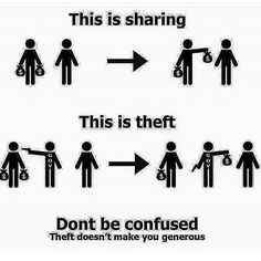 a sign that says, this is sharing and don't be confused about it