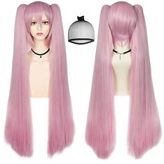 PRICES MAY VARY. Real Design of Pink Wig for Anime Characters: All style of our pink ponytail wig are designed by our professional cosplayer and designer; we have over 10 years design experience and cooperated with comic con Adjustable Cap Size for All: Pink cosplay wigs are designed with 2 adjustable straps, 2 hooks and soft breathable material hair net. Adjust pink wig size from small to medium to large; suits all head circumferences, so no need to worry about size Easily Styled: Our pink cost Pink Ponytail, Pink Cosplay, Double Ponytail, Wig Costume, Wigs Long, Ponytail Wig, Up Costume, Pink Costume, Halloween Wigs