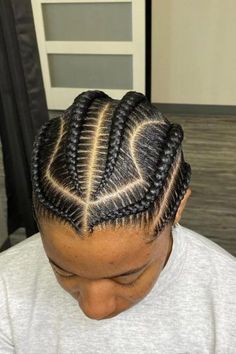 Men Dreadlock Styles, Braids Hairstyles For Men, Freestyle Braids, Braids For Men, Braided Man Bun, Shaved Side Hairstyles