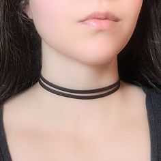 "A faux leather choker featuring a double layer design in dark natural brown. This necklace is handmade by me and is reversible with a classic waxy finish on the front and realistic suede back. The adjustable clasp is silver toned plated alloy. The length shown in photos is 12\" and more options are available. Each size comes with an additional 2.5\" extender chain. When selecting necklace length, measure around the smallest part of your neck. If you're in between sizes, go for the next smallest Adjustable Brown Trendy Choker, Trendy Adjustable Brown Choker, Button Pendant, Gold Pearl Jewelry, Grunge Jewelry, Layered Chokers, Catholic Jewelry, Filigree Pendant, Necklace Display