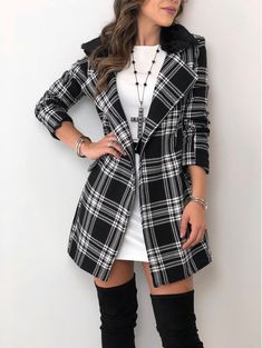 Women's Plaid Shirt, Women's Blazer, Winter Outfits, Rompers, Blazer, Humor, Women's Top, Clothes, Color