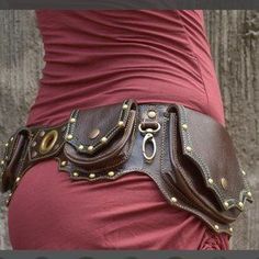 Leather Utility Belt, Festival Mode, Leather Hip Bag, Hip Belt, Utility Belt, Leather Projects, Hip Bag, Pocket Belt