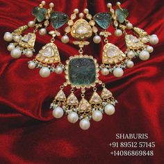 Polki diamond moissanites polki necklace south indian jewelry gold jewelry diamond necklace diamond jewelry - SHABURIS Indian Jewelry Gold, Silver Market, Polki Necklace, South Indian Jewelry, Diamond Jewelry Necklace, All Gems, Jewelry Care Instructions, Necklace Diamond, Indian Wedding Jewelry