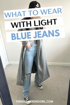 Struggling to know what to wear with light blue jeans? This post shows you 16 best light blue jeans outfit ideas including light denim outfits for women, light jean outfits fall, light denim winter outfits, and more casual light colored blue jeans outfits! Light Denim Outfit, Denim Winter Outfit, Light Jeans Outfit, Light Blue Jeans Outfit, Jeans Outfit Fall, Blue Jean Outfits, Flared Leggings, Light Jeans, What To Wear To A Wedding