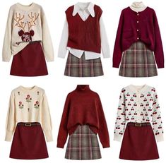 asthetic fashion sense Aesthetic Christmas Clothes, Outfits With Red Skirt, Red Skirts Outfits, Christmas Aesthetic Clothes, Red Clothing Aesthetic, Christmas Clothes Aesthetic, Christmas Red Outfit, Christmas Aesthetic Outfit, Christmas Outfits Aesthetic