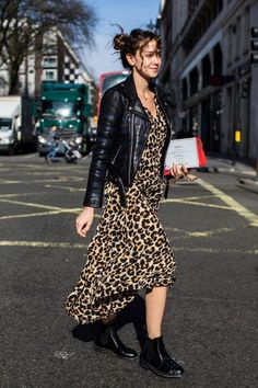 Visit the post for more. Material Ideas, Chignon Bun, Walking Down The Street, Animal Print Outfits, Gareth Pugh, La Fashion Week, Sewing Material, Leopard Dress, Cool Ideas