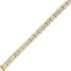 Dress her wrist in the wearable luxury of this sparkling diamond tennis bracelet. Crafted in warm 14K gold, this beautiful streamlined design features dazzling round diamonds, each with a color rank of I and clarity of I1. Captivating with 4 ct. t.w. of diamonds and a bright polished shine, this stylish 7.0-inch tennis bracelet closes securely with a box clasp. Luxury Diamond Tennis Bracelet With Channel Set, Luxury Diamond Channel Set Tennis Bracelet, Luxury Channel Set Diamond Tennis Bracelet, Formal Yellow Gold Tennis Bracelet Channel Set, Formal Yellow Gold Channel Set Tennis Bracelet, Gold Diamond Channel Set Tennis Bracelet, Gold Channel Set Diamond Tennis Bracelet, Gold Diamond Tennis Bracelet Channel Set, Sparkly Bracelets