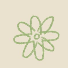 a drawing of a green flower on a beige background with the words, i love you