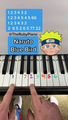 a person is playing the piano with numbers and letters on it's keyboard,