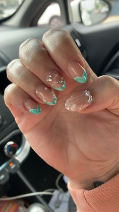 Milan Nails, Ariel Nails, Little Mermaid Nails, Palm Tree Nail Art, Hair Style Girl, Tree Nail Art, Cruise Nails, Nails For Summer, Palm Tree Nails