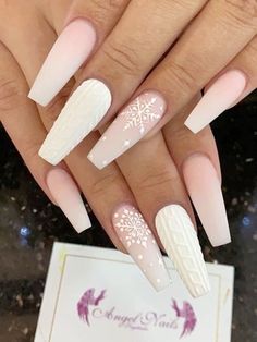 Winter Nails Acrylic, Snowflake Nails, Acrylic Nails Coffin Short, Short Acrylic Nails Designs