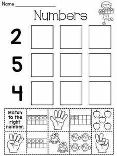 the number five worksheet for numbers 1 - 5 is shown in black and white