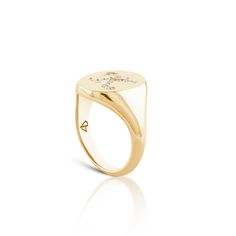 Design Made for the pinky, our Mini Chilla Ring features an oval shaped pure gold ring with a diamond single letter monogram. Details & Dimensions - 0.30 carats - Face of ring measures 13mm high x 10mm wide- Recommended to wear on the pinky finger- Larger sizes available upon request. Please contact concierge@carbonandhyde.com for special size inquiries Yellow Gold Oval Signet Ring With Diamond Accents, Luxury Gold Initial Ring With Single Diamond, Luxury White Gold Signet Ring With Single Diamond, Classic Diamond Initial Ring With Monogram, Classic Diamond Monogram Initial Ring, Fine Jewelry Oval Signet Ring With Initials, Luxury Oval Signet Ring With Diamond Accents, Yellow Gold Oval Diamond Signet Ring, Oval Yellow Gold Diamond Signet Ring