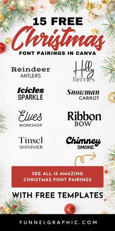 christmas font and numbers with free templates