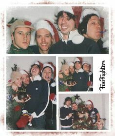 a group of people wearing christmas hats and sweaters