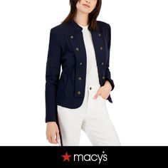 in stock Band Jacket, Women's Outfits, Tommy Hilfiger Jackets, Tommy Hilfiger Women, Women's Coats & Jackets, Jackets Online, Cotton Jacket, Blazers For Women, Model Height