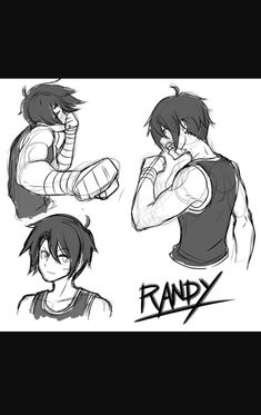 some character sketches for randy from street fighter