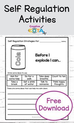 the self regulation worksheet for kids to learn how to use selfregululation activities