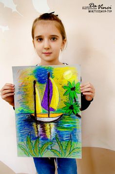 Acrylic Painting For Kids, Summer Art Projects, Montessori Art, Drawing Lessons For Kids, 6th Grade Art, Free Hand Drawing, Mobile Art, Oil Pastel Drawings