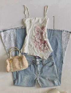 #ootd #outfits #top #summer #style How To Style Short Torso, Cute European Outfits, Square Top Outfit, Mermaid Summer Outfits, Coquette Camisole Top For Summer, Y2k Style Summer Tank Top, Coquette Summer Outfits, Summer Fits Coquette, Cute Tops Coquette