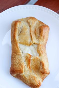 a piece of pastry on a white plate