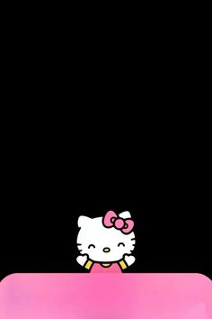 the hello kitty wallpaper has been changed to be pink and black with an image of a