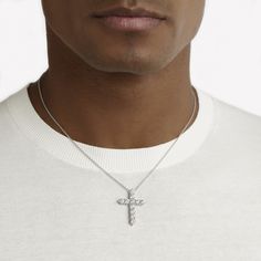 A precious interpretation of a classic motif, our large cross pendant in white gold is available in a variety of different carat weights, seen here with 0.30 carat diamonds. Deftly suspended from a white gold chain, each diamond is embraced by a minimal metal setting, optimising their brilliance and presence. The Classic Graff collection celebrates the purity and fire of the finest Graff diamonds showcased in truly timeless jewels and eternally elegant silhouettes. A precious interpretation of a White Diamond Cross Pendant Necklace, White Brilliant Cut Cross Pendant Necklace, White Crucifix Cross Necklace With Brilliant Cut, Brilliant Cut Sterling Silver Cross Pendant Necklace, Sterling Silver Brilliant Cut Cross Pendant Necklace, Brilliant Cut Sterling Silver Crucifix Necklace, Sterling Silver Cross Necklace With Brilliant Cut, Sterling Silver Crucifix Necklace With Brilliant Cut, Sterling Silver Crucifix Necklace In Diamond White