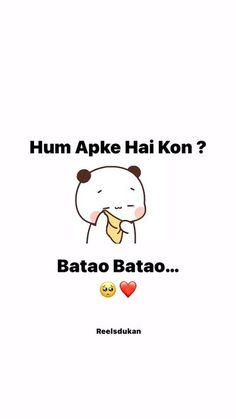 an image of a cartoon character with the caption'hum ape hai kon? baao batao '