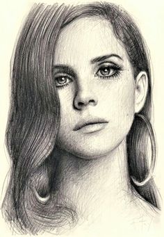 a pencil drawing of a woman's face