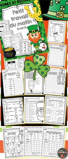 st patrick's day printables for kids to practice their language and writing skills