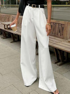 ⚡Buy 2024 White High Rise Tailored Pants White M under $38.00 in Pants at AnotherChill.com Online. Style: Casual/Street/Punk/Vintage/Preppy. Fabric Content: Polyester. Fit Type: Loose Fit. SIZE. Waist. Hips. Outseam. S. 27inch/ 68cm. 43inch/ 108cm. 43inch/ 110cm. M. 28inch/ 71cm. 44inch/ 112cm. 44inch/ 111cm. SIZE. US. UK. EU. AU. S. 4. 8. 36. 8. M. 6. 10. 38. 10. L. 8. 12. 40. 12. XL. 10. 14. 42. 14. XXL. 12. 16. 44. 16. XXXL. 14. 18. 46. 18. ✓2024 S/S OUTFITS. Check reviews and buy White High High Waist Wide Leg Pants, White Trousers, Loose Trousers, High Waist Dress, Pantalon Large, Loose Pants, Looks Chic, Ankle Length Pants, Yoga Shorts