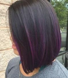 Purple Highlights On Black Hair, Black With Purple Highlights, Chocolate Caramel Hair Color, Chocolate Caramel Hair, Purple Highlights Brown Hair, Caramel Hair Color, Highlights On Black Hair, Balayage Styles