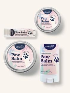 the paw balm and its packaging are shown