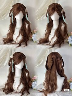 Hair Ideas Up, Fairytale Hair, Cool Hair Designs, High Fashion Hair, Fake Hair, Fantasy Hair, Shot Hair Styles, Hair Up Styles, Haircut And Color