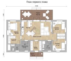 the floor plan for an apartment with two separate rooms and one living room on each side