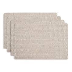 four beige placemats on a white background