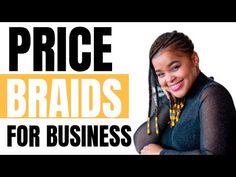 a woman smiling with her arms crossed and the words price brads for business