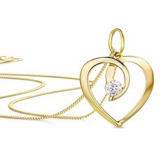 PRICES MAY VARY. Elegant Design: This gold pendant for women crafted from luxurious 14kt (585) yellow gold features a timeless heart shape, adding a touch of romance to any ensemble. It's perfect for those seeking pendants for necklaces that exude elegance. Dazzling Gemstone: Adorned with a single cubic zirconia gemstone, totaling 0.32 carats, this 14k gold pendant for men sparkles with brilliance, catching the light from every angle. It's a stunning choice for birthday gifts for women who appre Gold Pendants For Men, Gold Heart Pendant, Chain For Women, Heart Pendant Gold, Mens Pendant, Gold Heart, Curb Chain, 14kt Gold, Birthday Gifts For Women