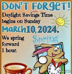 a poster with a teddy bear next to a cup of coffee and an alarm clock