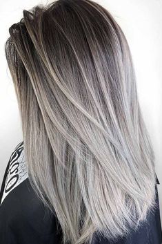 Silver Ombre Hair, Platinum Blonde Balayage, Brunette Ombre, New Hair Look, Grey Highlights, Balayage Blonde, Silver Hair Color